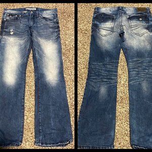 EXPRESS Jeans Born to Rock The Sidewalk 34x34 ROCCO Slim Fit Boot Cut  In